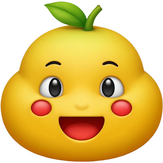 Crear un emoticón que tenga que ver con una variedad de Cambures , y que la paleta de colores sea la siguiente: Rojo Carmín, Amarillo, Amarillo Crema y Verde Pasto emoji