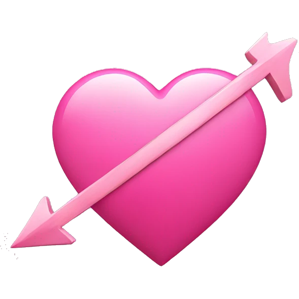 Pink heart with arrow going through  emoji