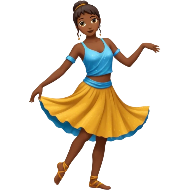 Brown silhouette female dancer in the rain emoji