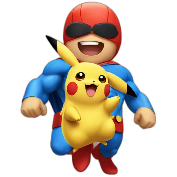 pikachu super man emoji