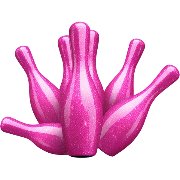 Pink glitter bowling pins  emoji