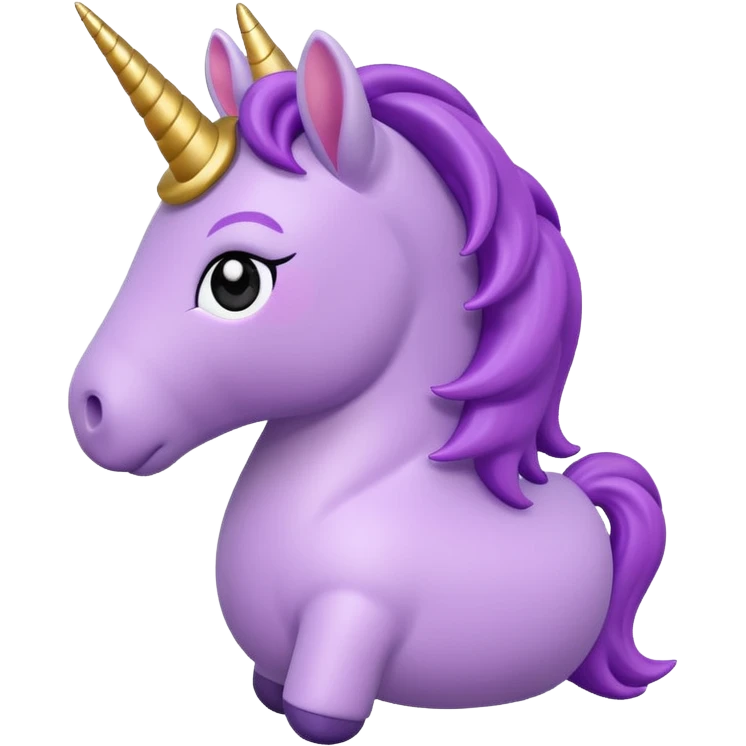 voilet unicorn toy facing camera emoji