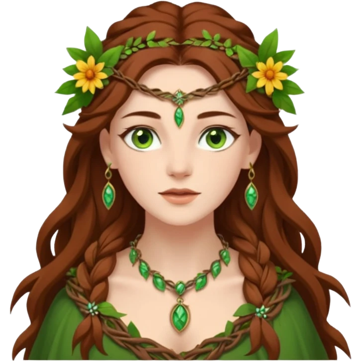 Leaf-necklace druid queen emoji