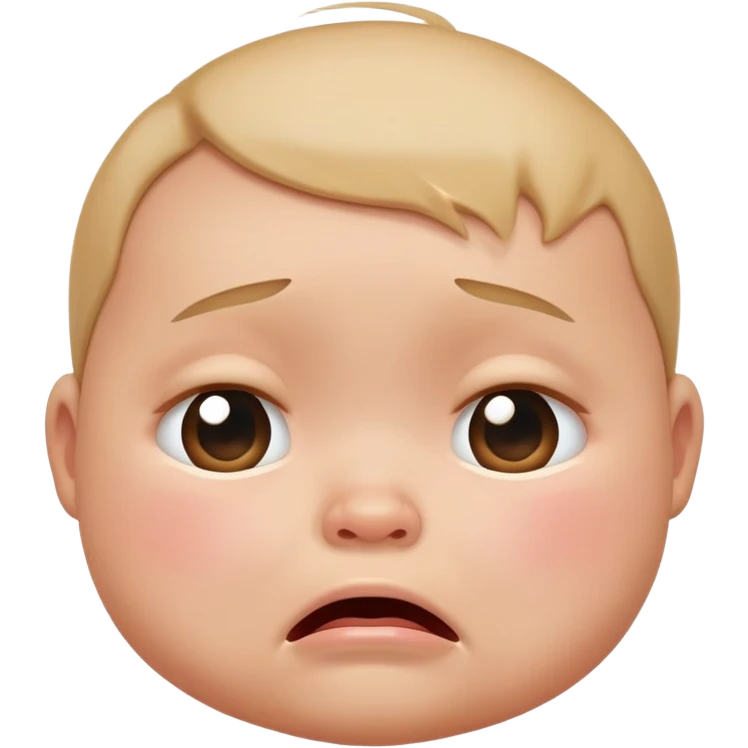 flat baby face crying emoji
