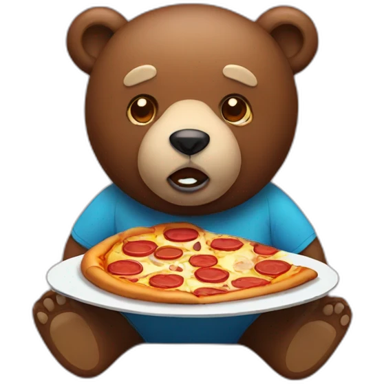 Bear Eating Pizza emoji