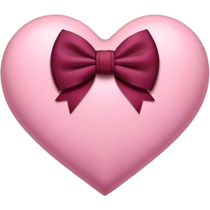 Pink heart with a burgundy bow in the middle emoji