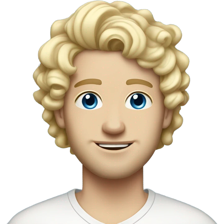 full body light curl blonde 30yo man blue eyed pale skin emoji