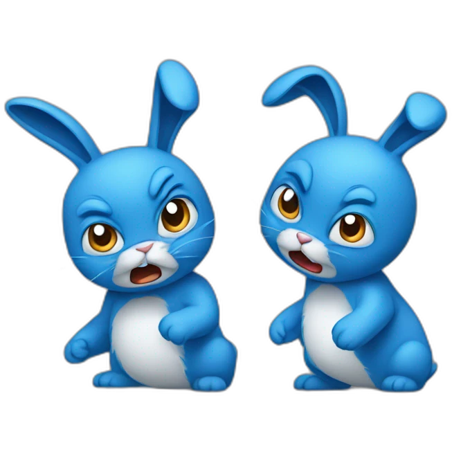 blue bunny getting mad emoji