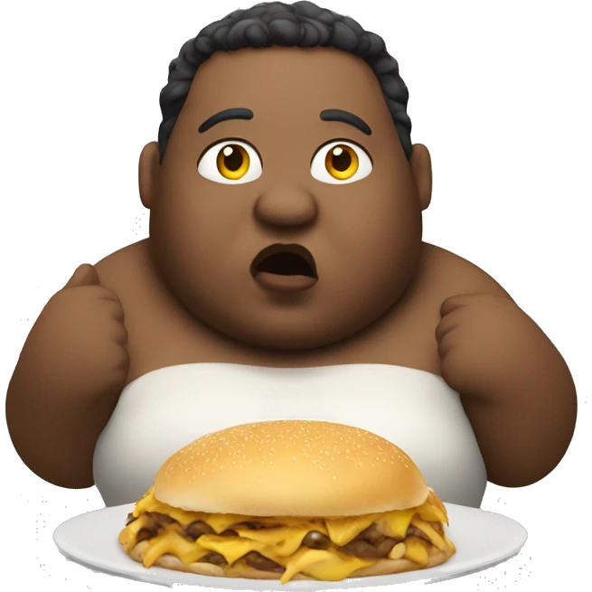 a fat person eating emoji