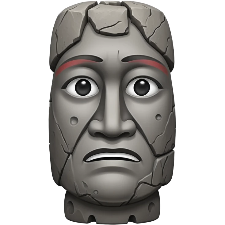 the easter island stone guy with a tear in its eye emoji