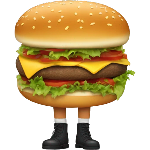 Show me a hamburger with legs emoji