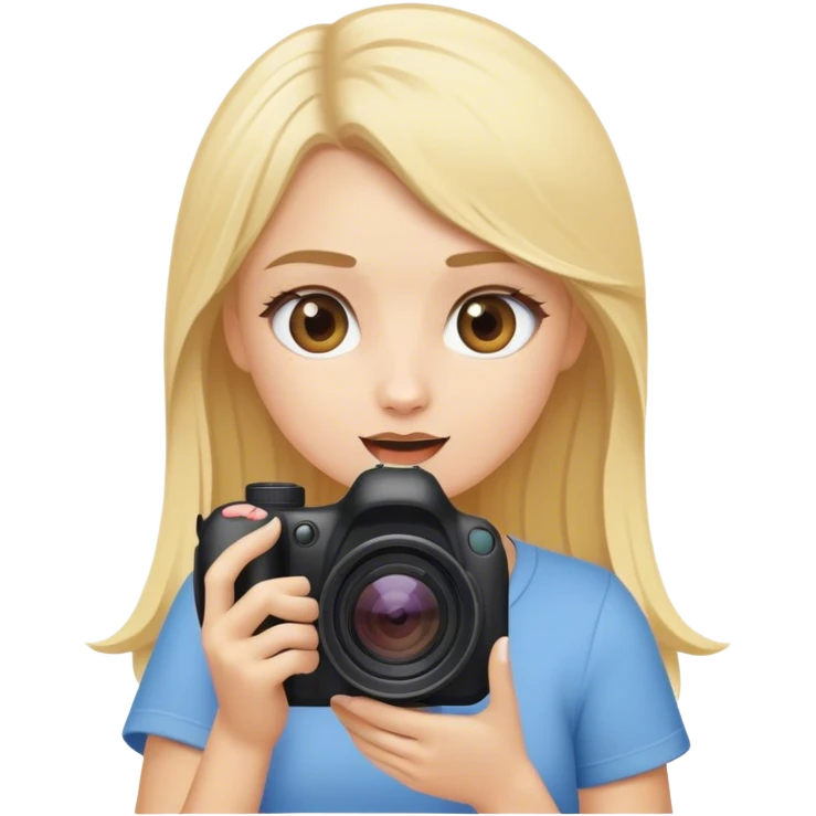 Blond girl vlogging emoji