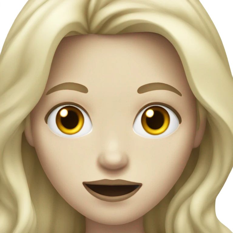 Woman, white skin, pale skin, long hair, blonde hair, wavy hair, zombie emoji