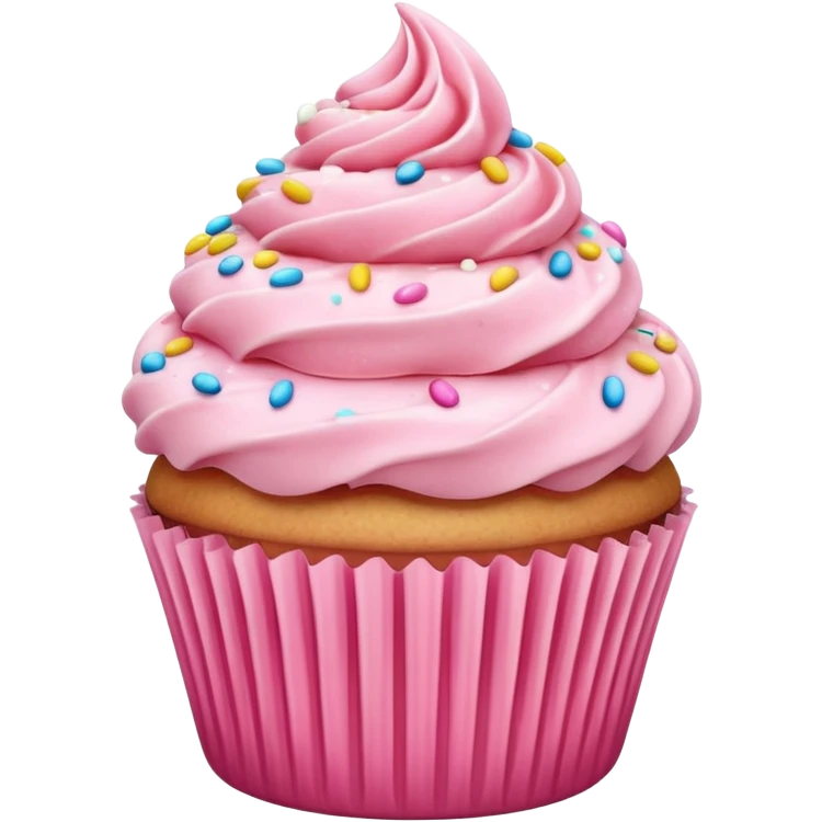 Cupcake with pink icing emoji