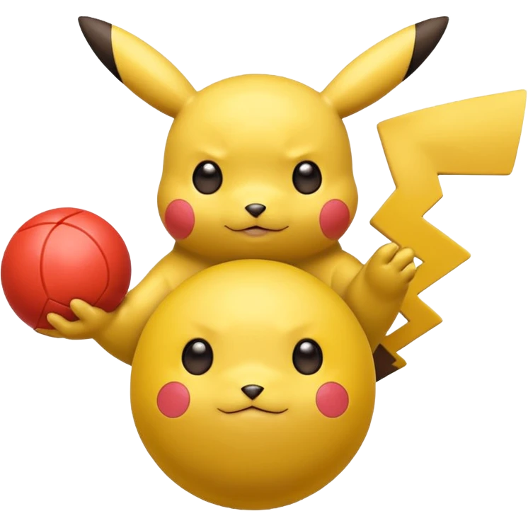 Pikachu holding 2 balls emoji
