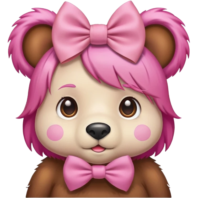 bear with pink hair bow emoji