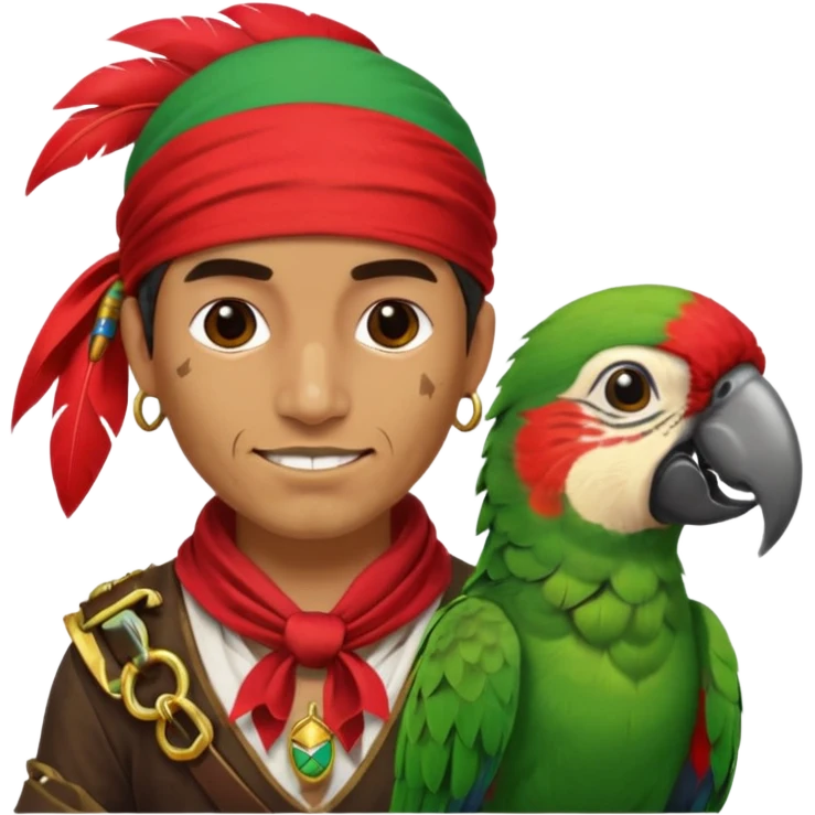 pirate and parrot emoji
