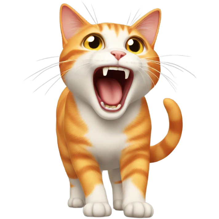 tiny screaming yelling orange cat emoji