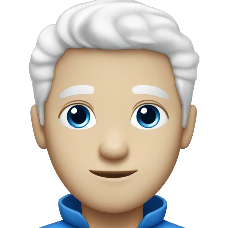 white boy with white hair and blue eyes emoji