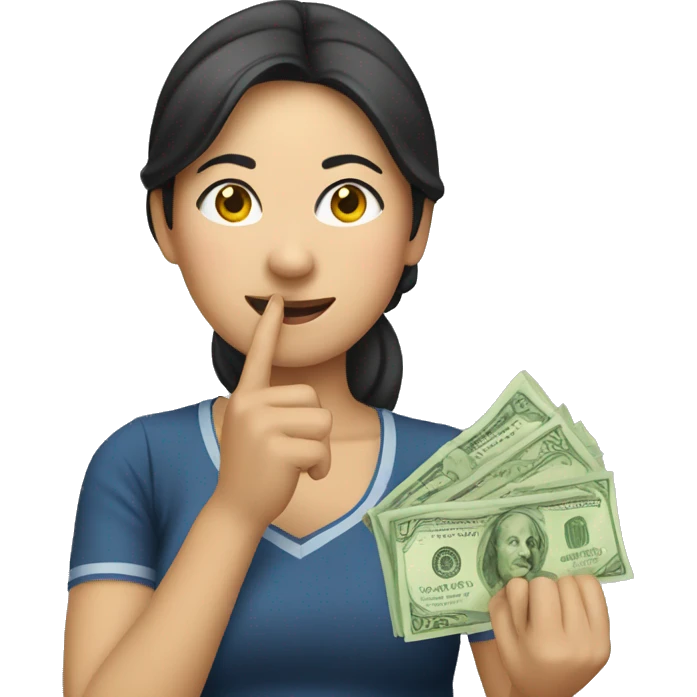Vietnamese woman holding money to ear  emoji