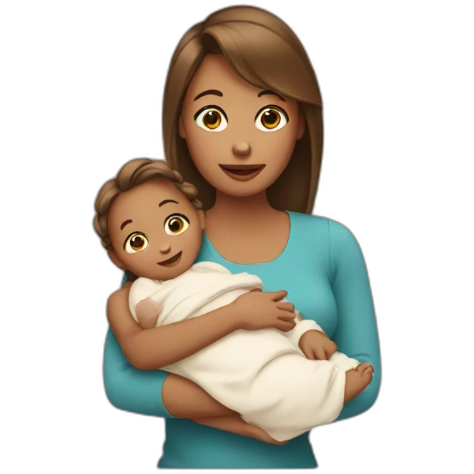a women with a baby emoji
