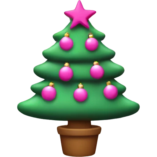 Pink chrismas tree emoji