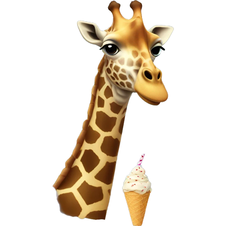Giraffe eating ice cream emoji