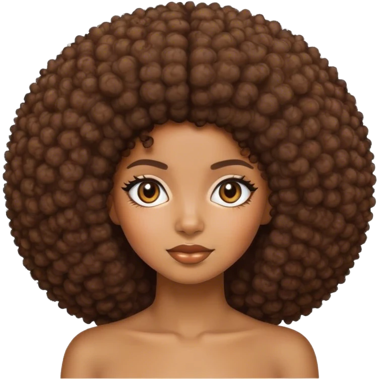 brown girl with a afro emoji