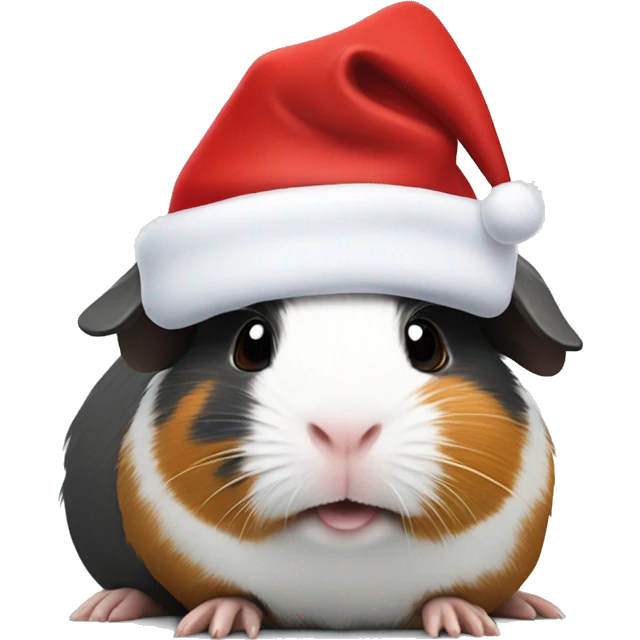 A slate Guinea Pig with Santa hat emoji