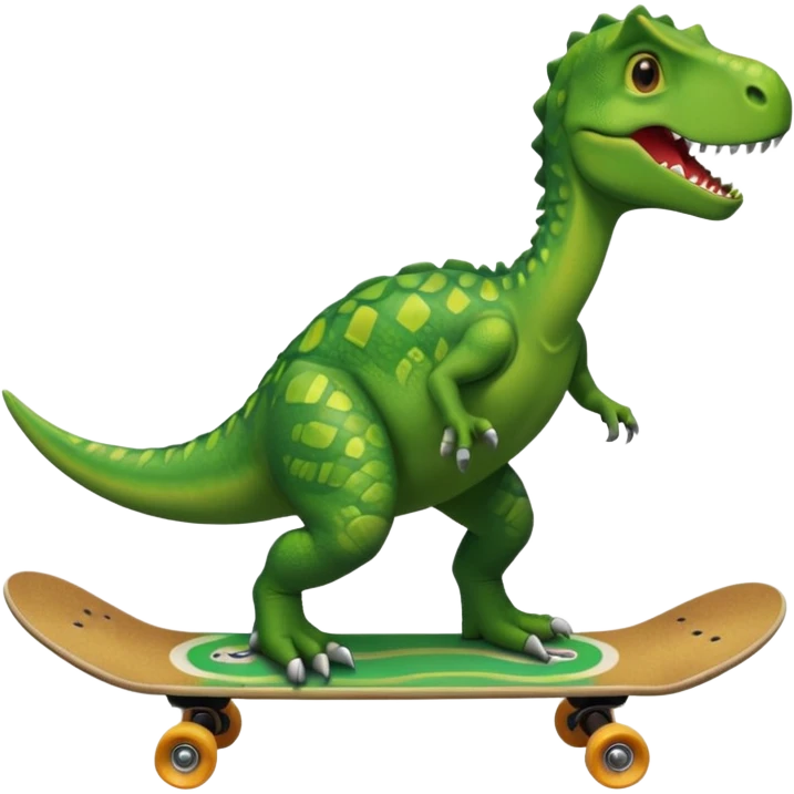 Dinosaur on a skateboard emoji