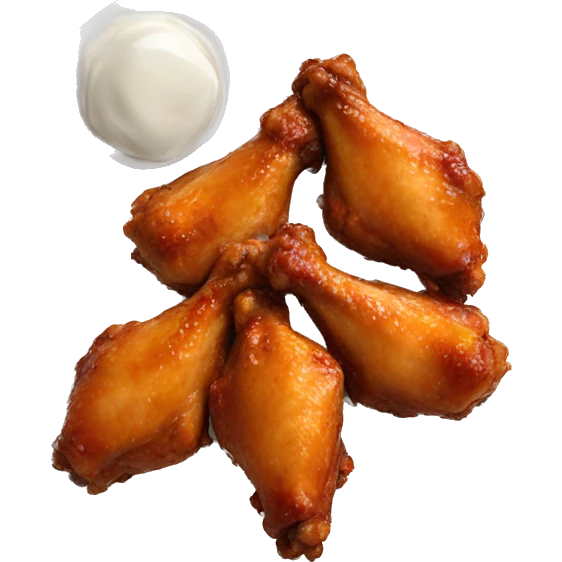 5 Chicken wings flats and drums on a white plate emoji