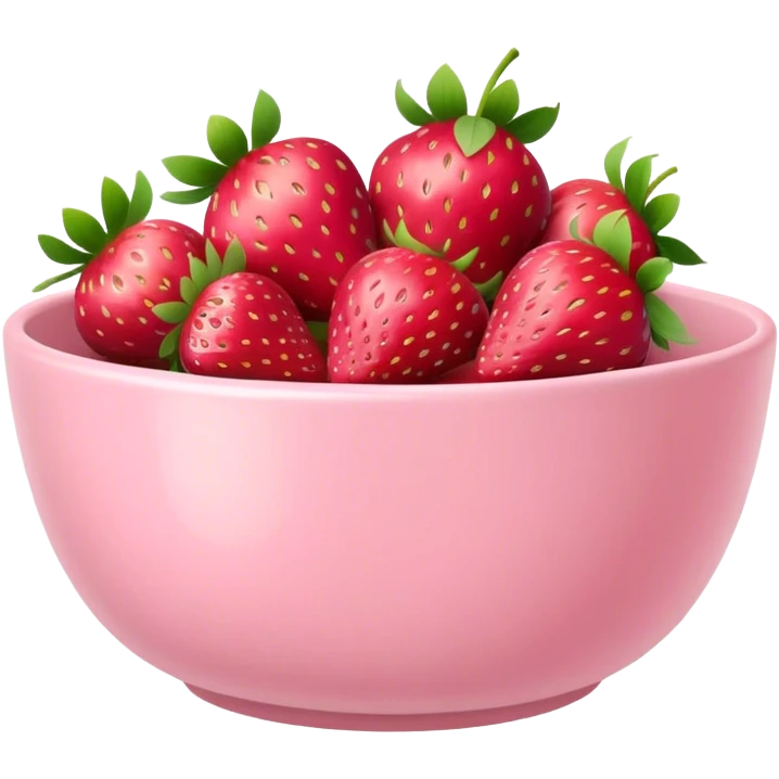 strawberries in pastel pink bowl emoji