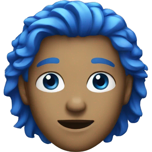 shows blue emoji