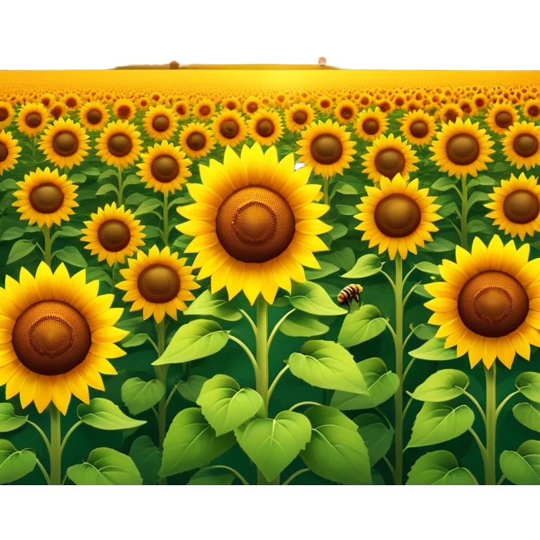 sunflower field with bees at sunset emoji