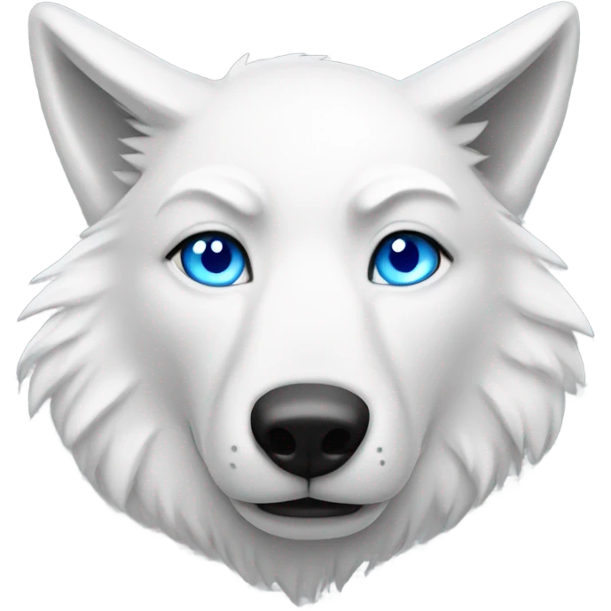 White wolf with blue eyes  emoji