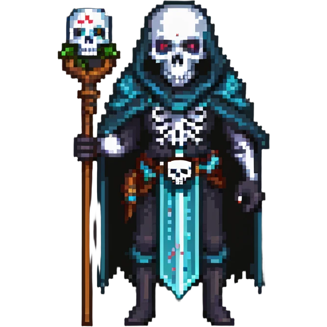 Necromancer with skull staff emoji