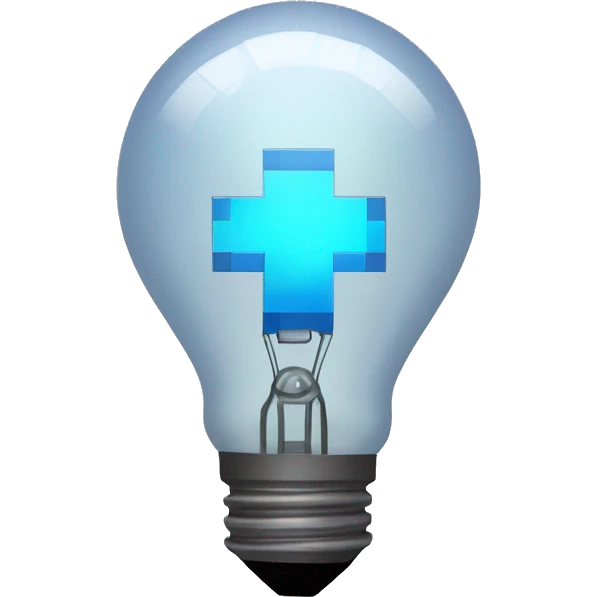 light bulb with Minecraft aura emoji