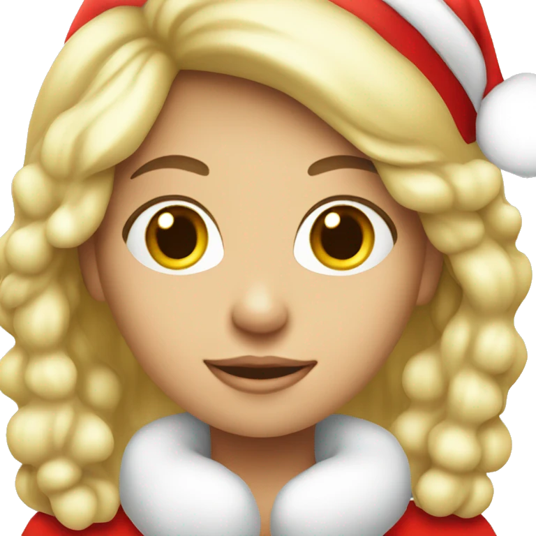 White blond girl as santa claus With hat  emoji