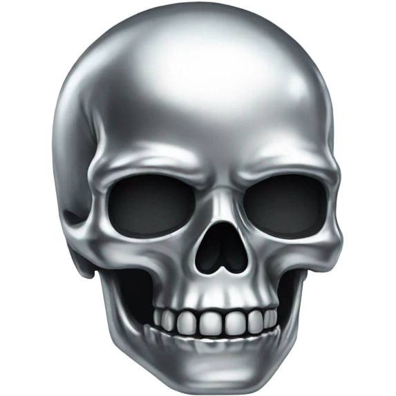 Skull made out of chrome emoji