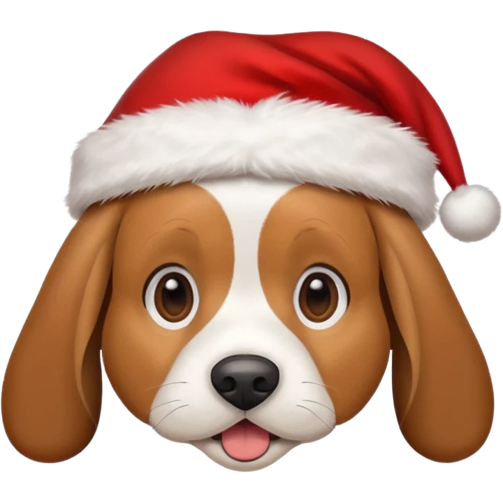 beagle wearing santa hat emoji