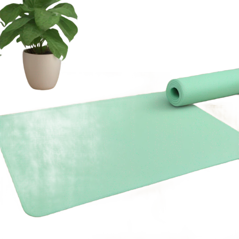 Gym mat for yoga mint green color emoji