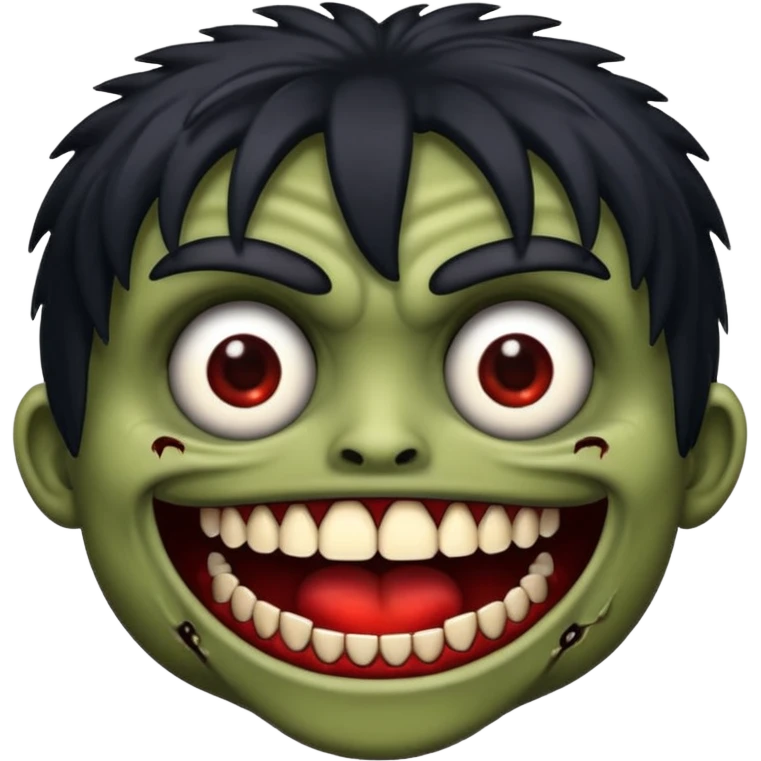 me faça o emoji de uma zumbi estilio IOS so que com o cabelo curto e preto de franja emoji