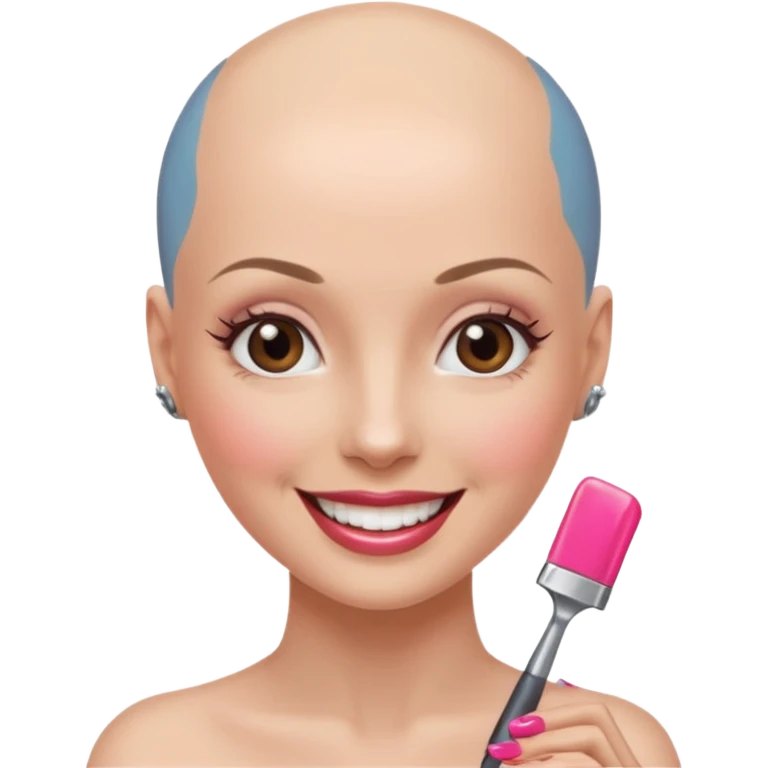 정말 예쁜 미인인데 대머리인 근데 머리 부분만 철로 되어있는
근데 네일도 하고 있는 emoji