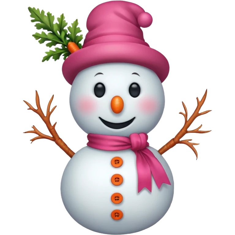 Red snowman with pink bow emoji