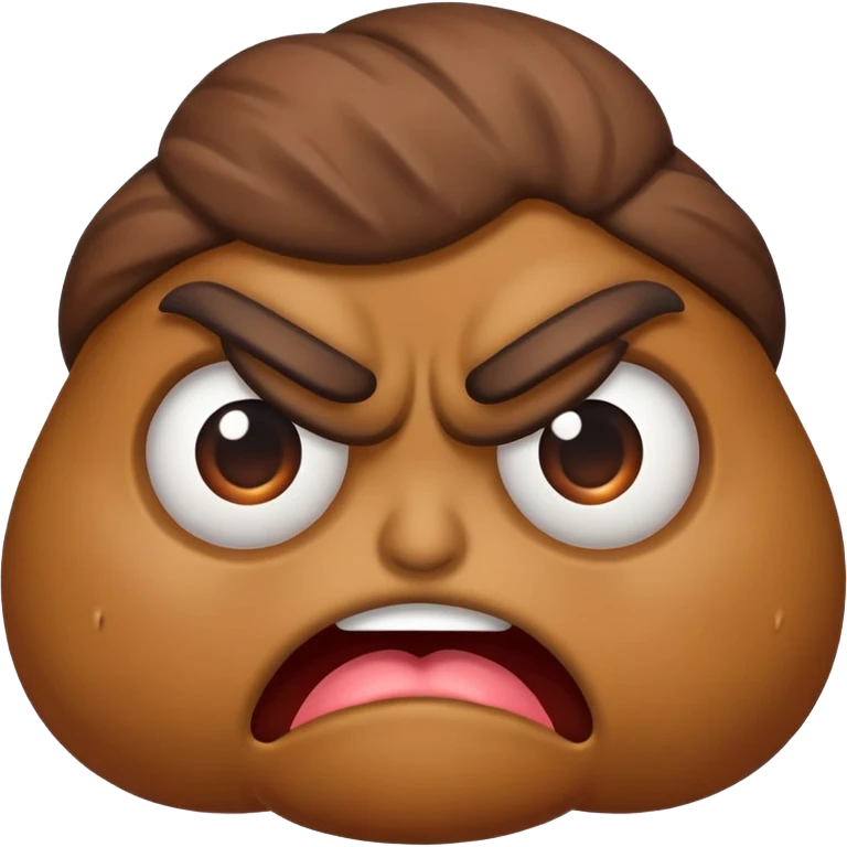angry poop emoji with furrowed brows emoji