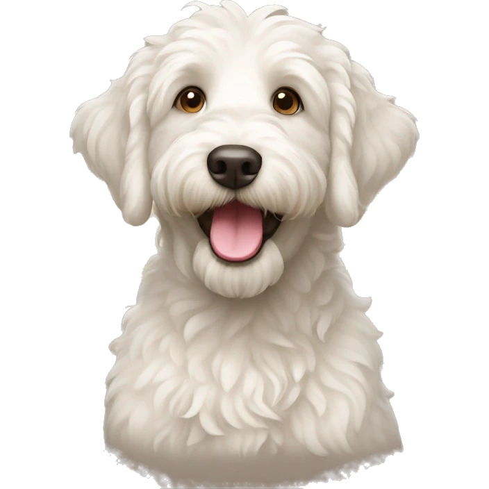 happy white labradoodle emoji