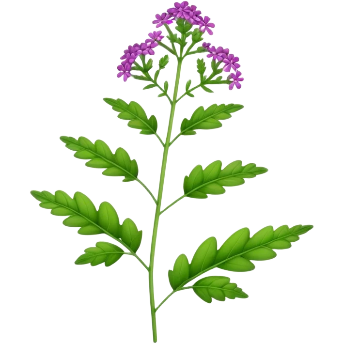single Verbena, stem, leaf emoji