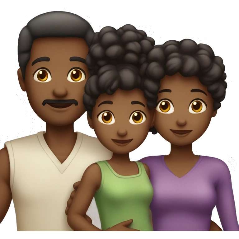 black family 2 kids, mom and dad and 1 boy 1 girl emoji