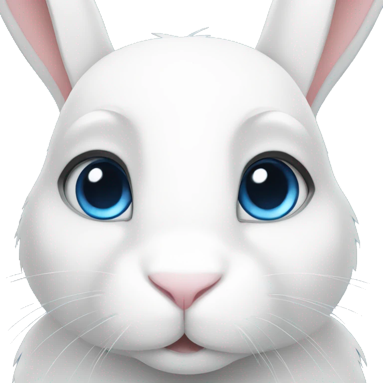 White rabbit blue eyes long haïr emoji