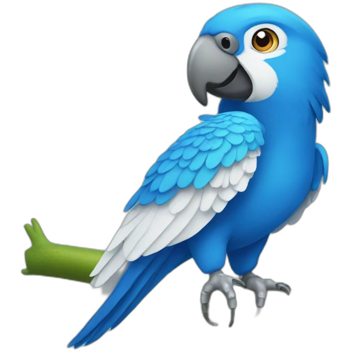 Blue Parrot and white emoji